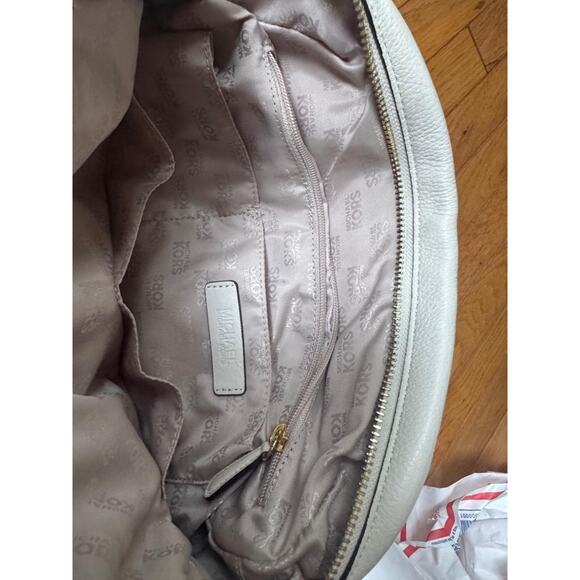 MICHAEL KORS GLADSTONE LARGE white LEATHER TOP ZIP LOGO SATCHEL (PU500 - Picture 9 of 13